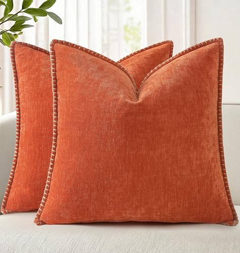 Christmas Chenille Soft Throw Pillow Covers 18x18 Set of 2 H311