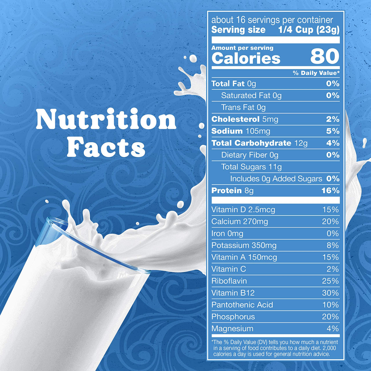 Nonfat Dry Milk With Vitamins A and D, 12.98 oz L323