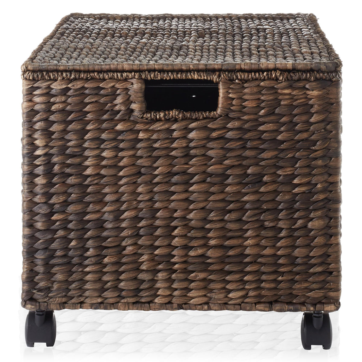 Espresso Rolling File Organizer with Lid and Wheels I5154