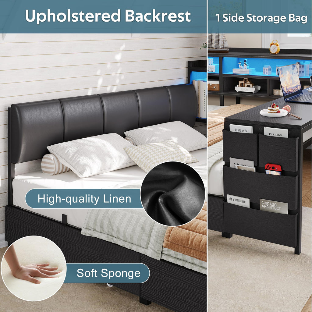Corner Bed with Storage and Desk I6607