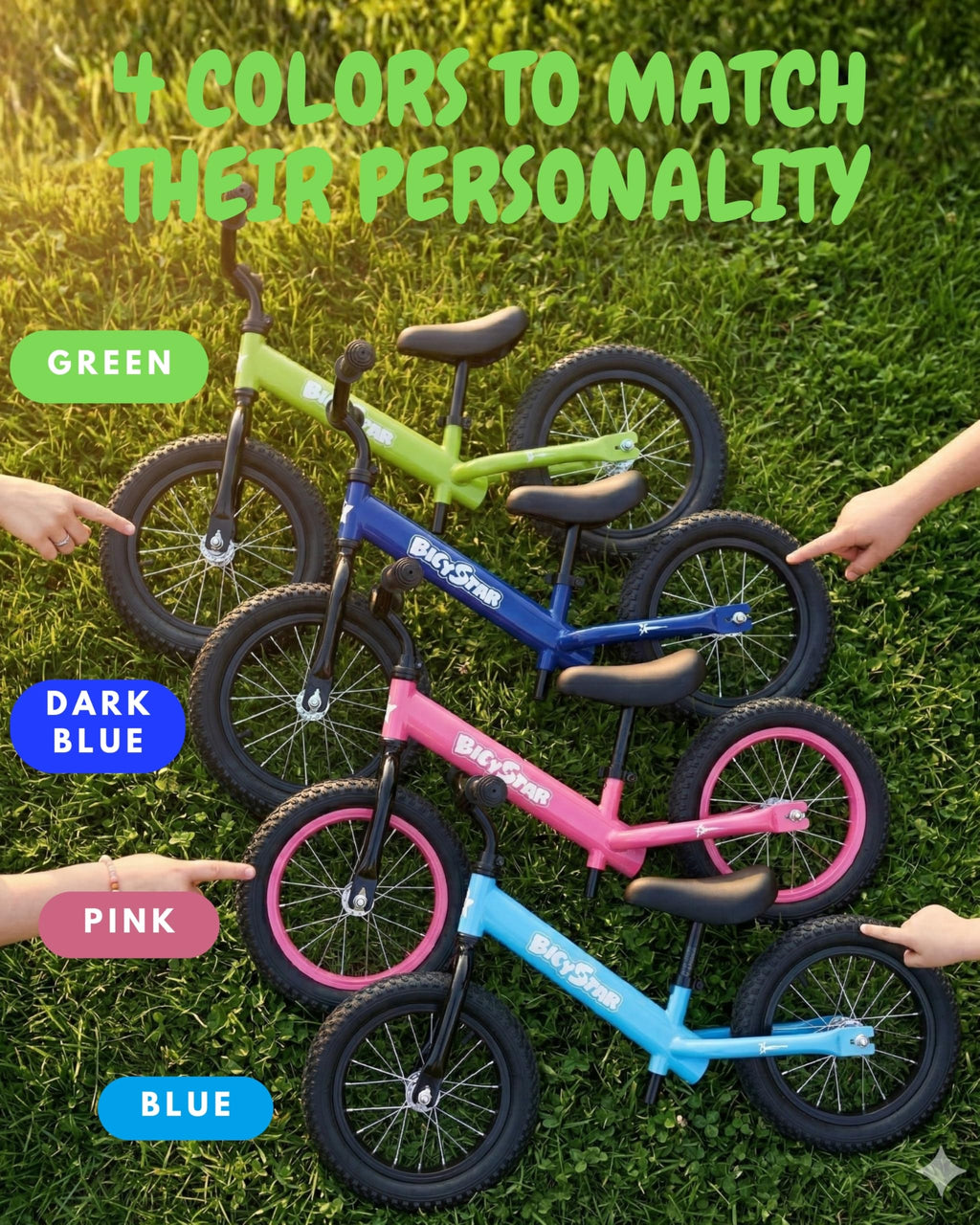 14 Inch Pink Balance Bike with Air Rubber Tires W607