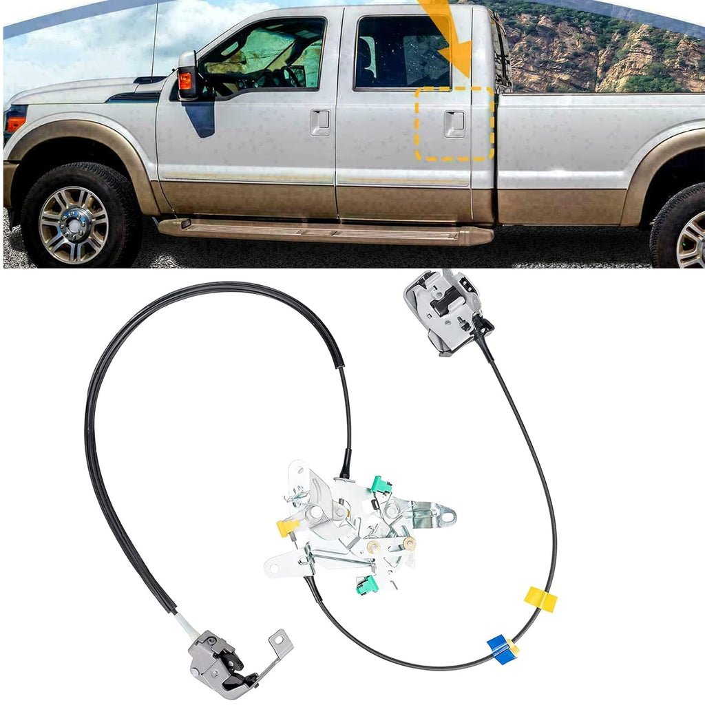 Left Driver Side Rear Door Lock Latch Cable Assembly Set for Ford F250 F350 F450 F550 Super Duty Extended Cab 1999-2007 Pack of 2 M93457