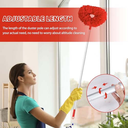 Orange Microfiber Ceiling Fan Duster with Extension Handle U20150