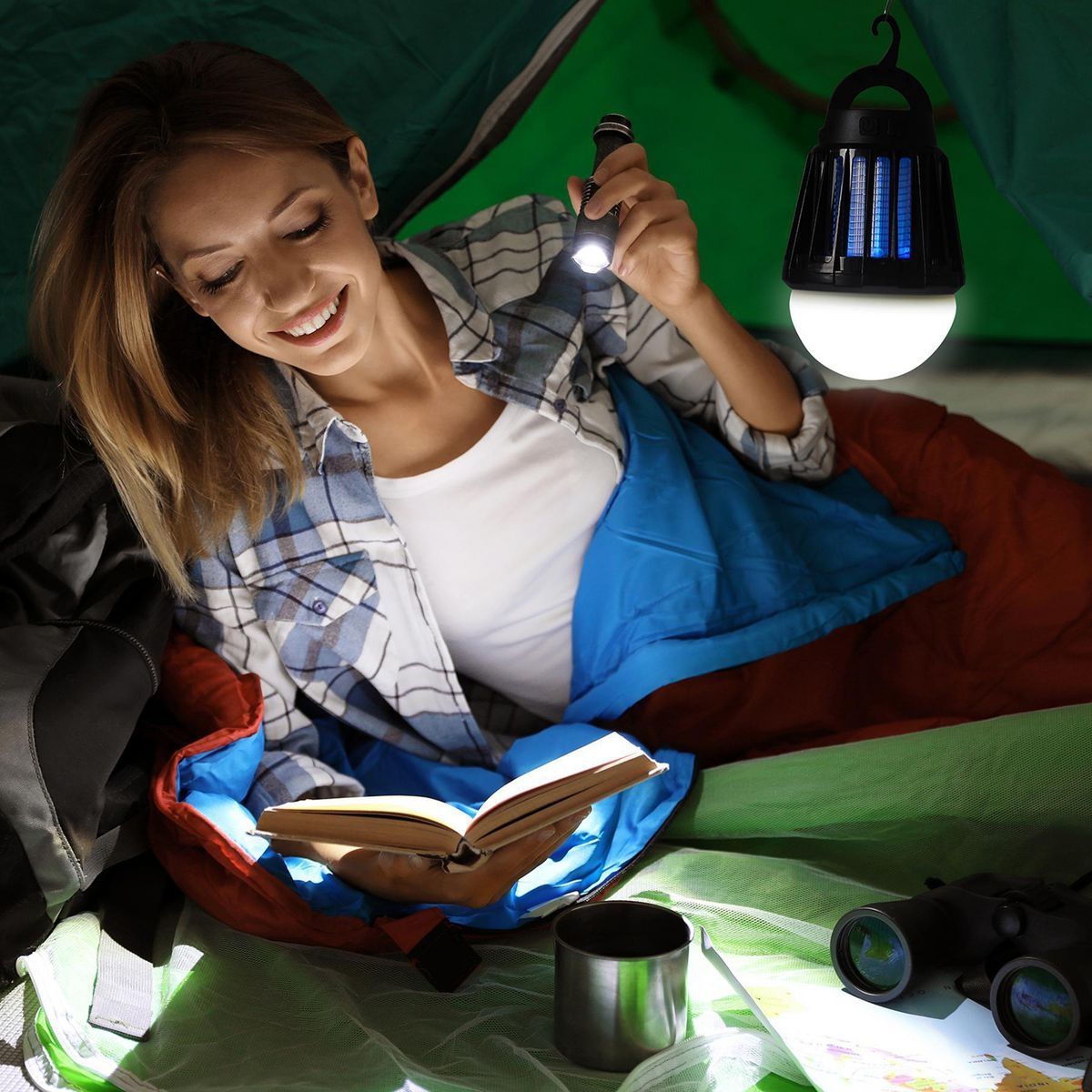 Rechargeable Camping Lantern and Bug Zapper H5167