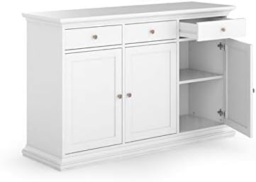 White 3 Door 3 Drawer Sideboard Cabinet L292