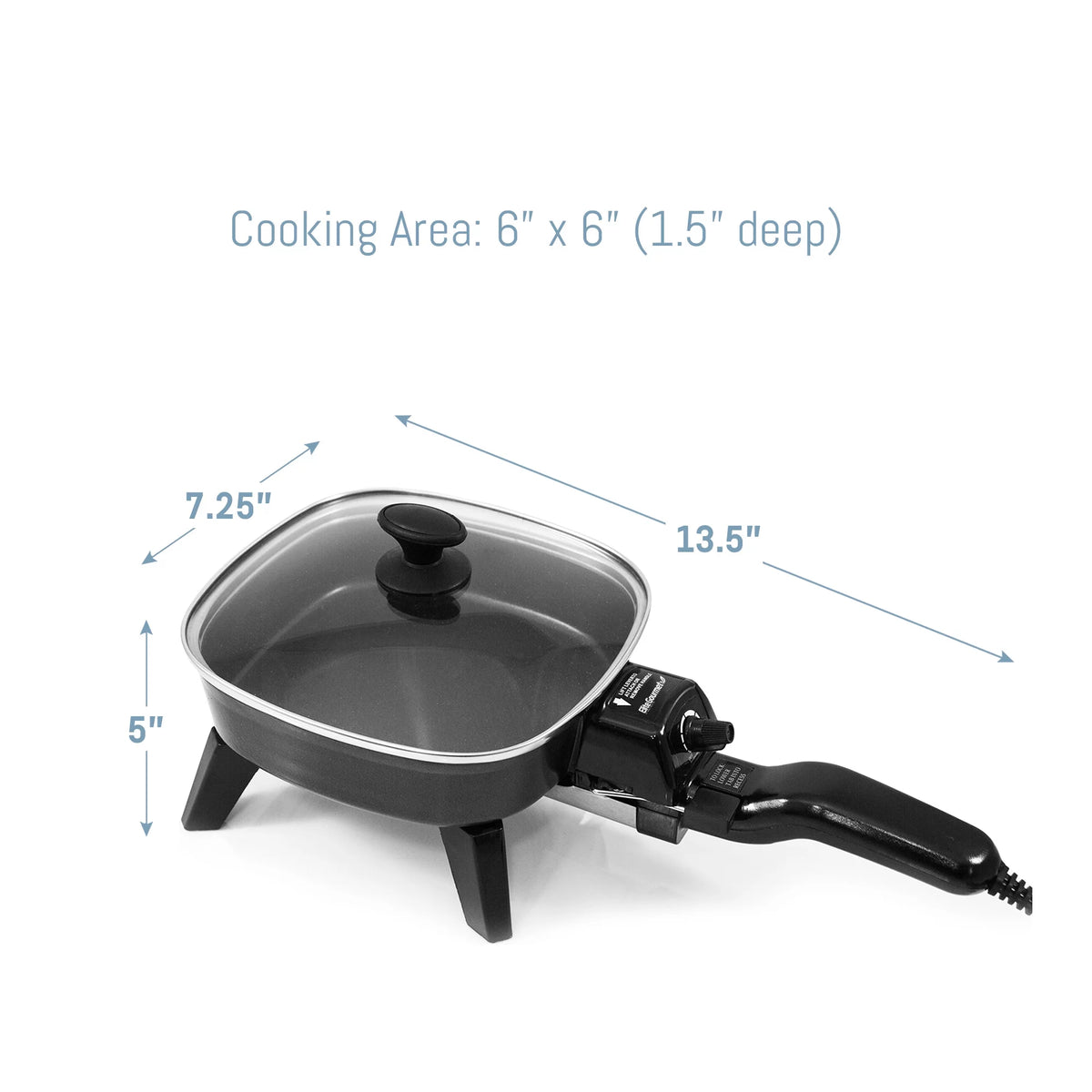 7" Electric Skillet with Glass Lid C822879