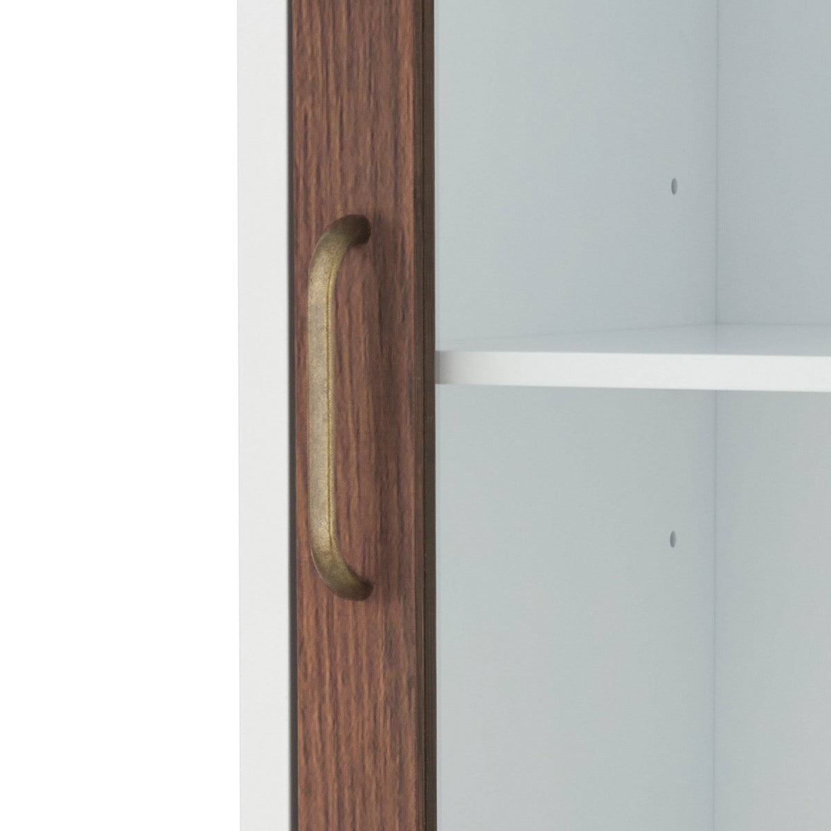 Walnut and White Wooden Linen Tower Cabinet E190909