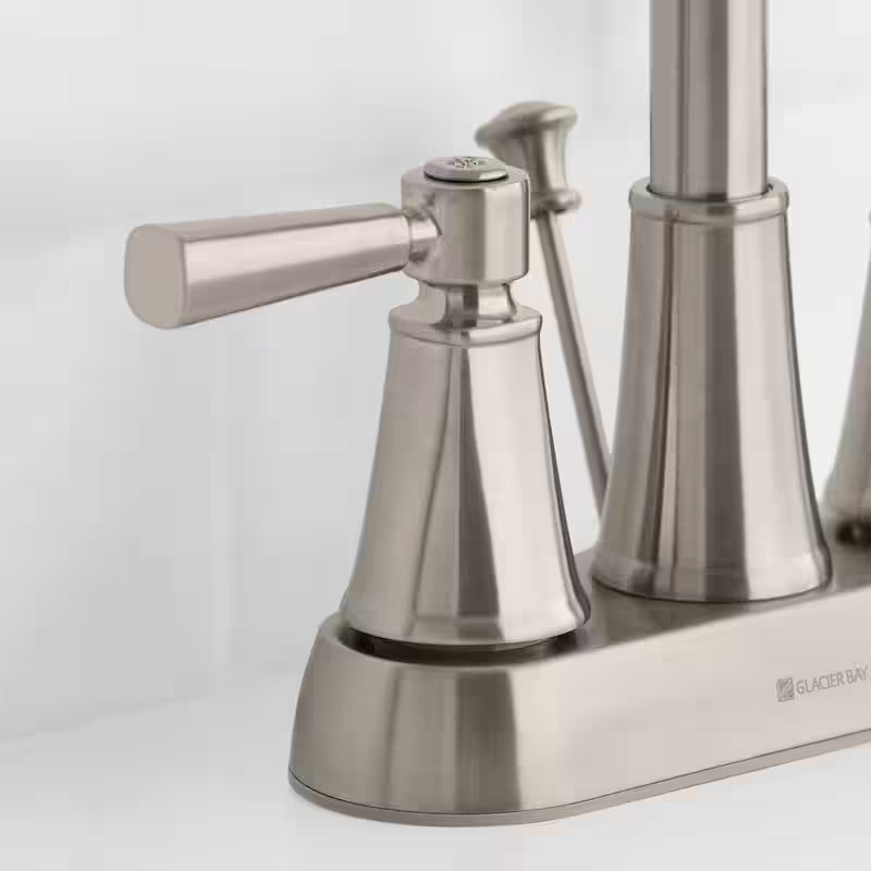 4 in. Centerset Double Handle High-Arc Bathroom Faucet in Brushed Nickel K248066