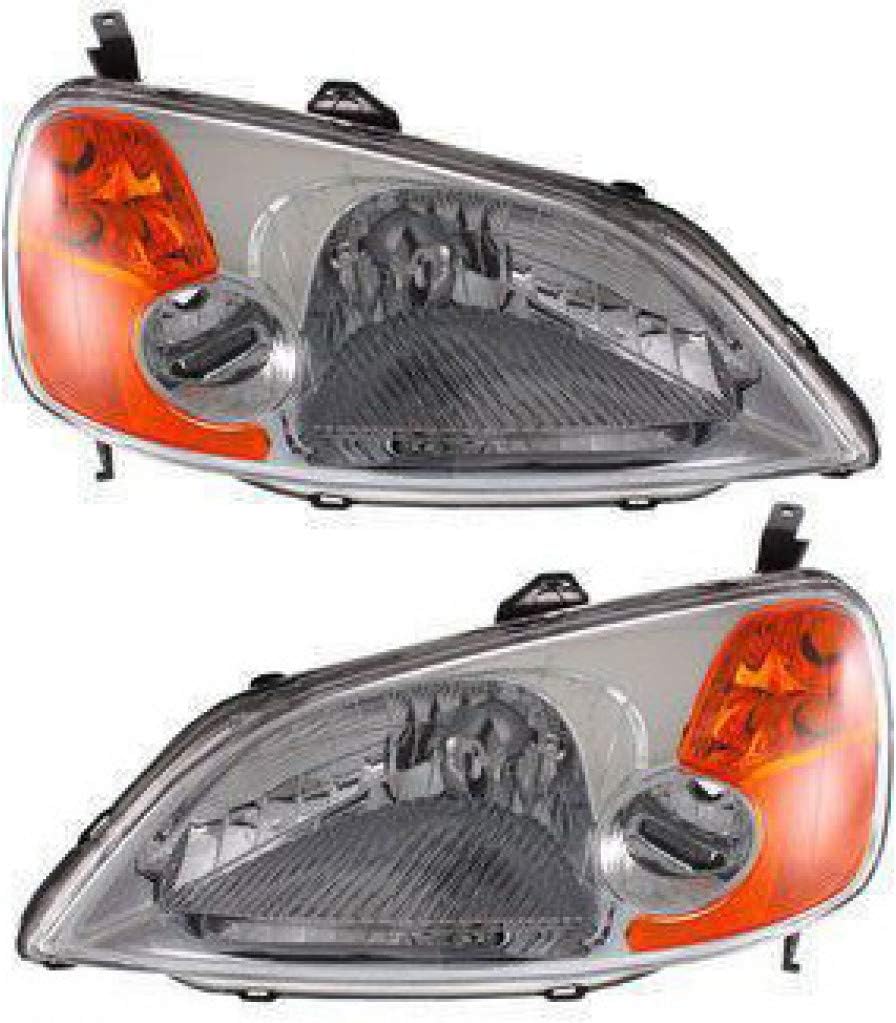Headlight Assembly 2003 Driver Side with Bulbs A208
