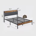 Queen Size Light Gray Platform Bed Frame Q63137