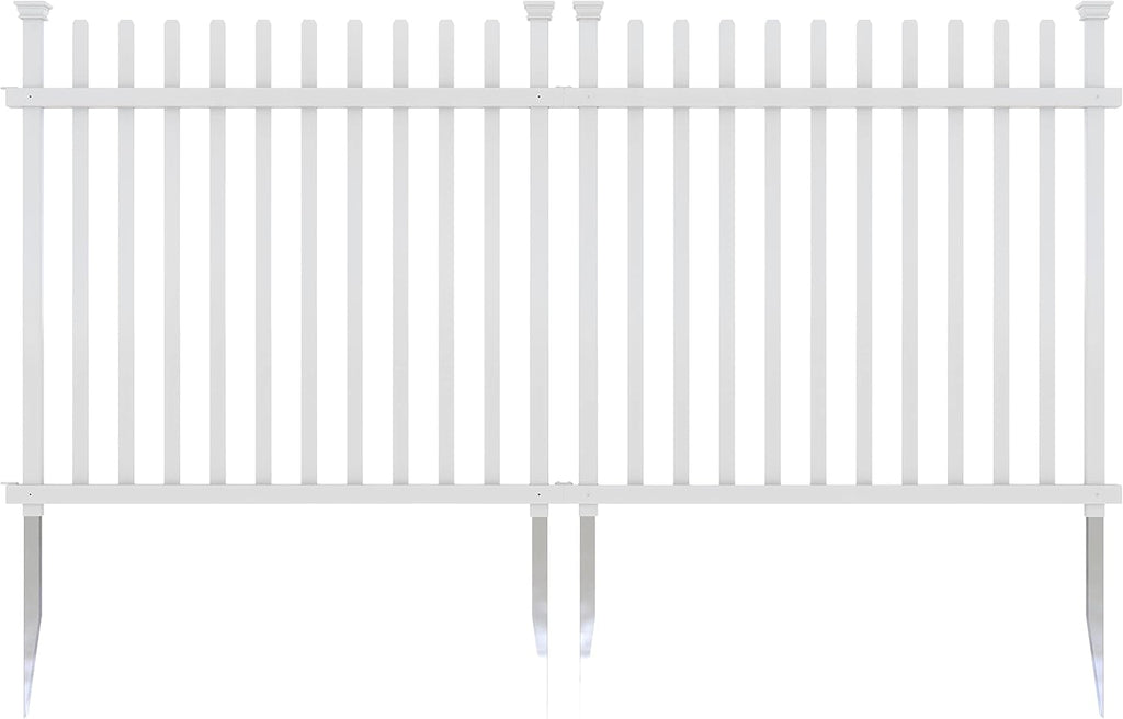 Vinyl Picket Fence 44" W x 41" H 2 Pack and White Vinyl Gate Kit 59.7" W x 41.1" H W84425