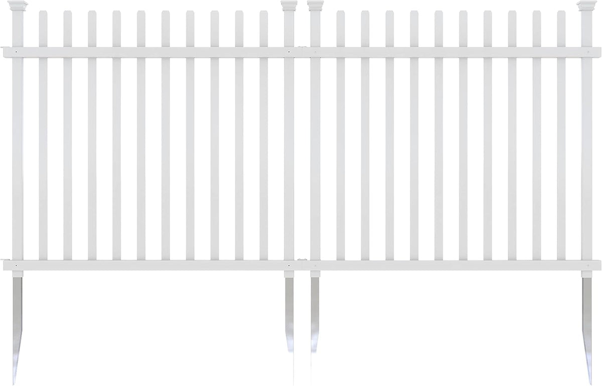 Vinyl Picket Fence 44" W x 41" H 2 Pack and White Vinyl Gate Kit 59.7" W x 41.1" H W84425