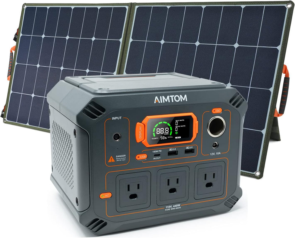 Portable Power Station 403Wh Lithium Battery Solar Generator W8075