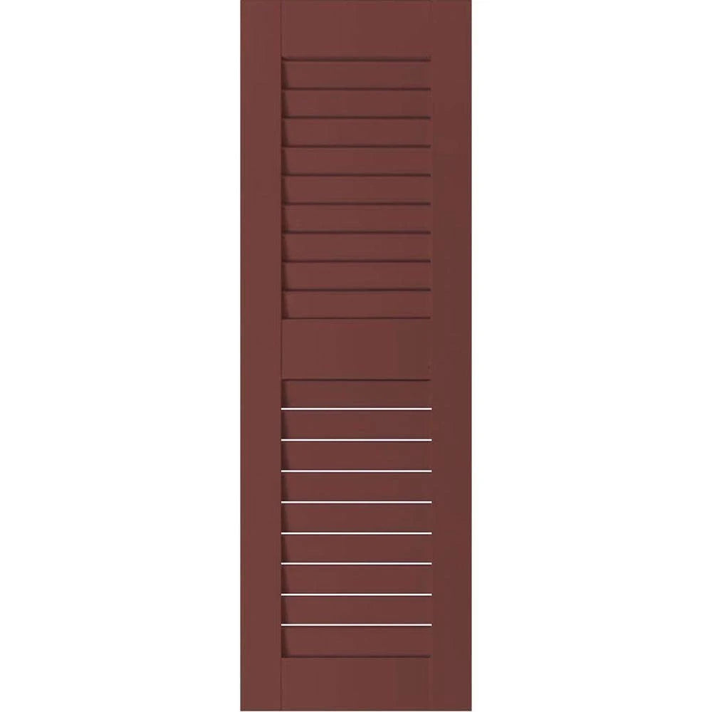 12 in. x 66 in. Real Wood Louvered Shutters Pair S420