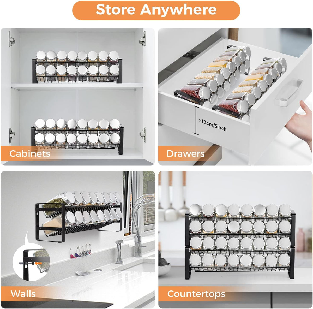 4-tier Stackable Spice Rack Organizer L364238