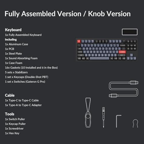 Black TKL Mechanical Keyboard with Knob B239237