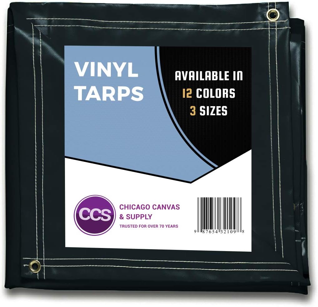 Heavy Duty Waterproof Vinyl Tarp Grey 10 by 12 Feet Pack of 2 O7771