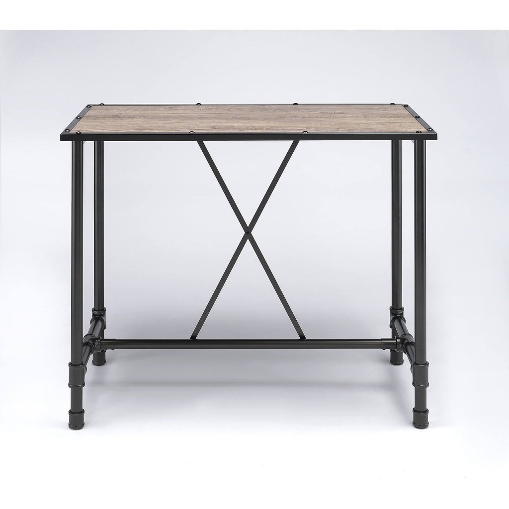 Oak and Black Bar Table Y413