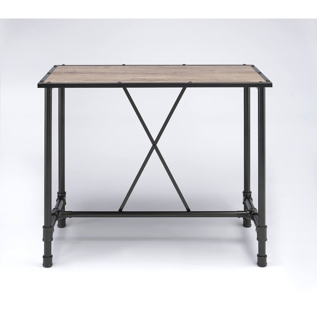 Oak and Black Bar Table Y413