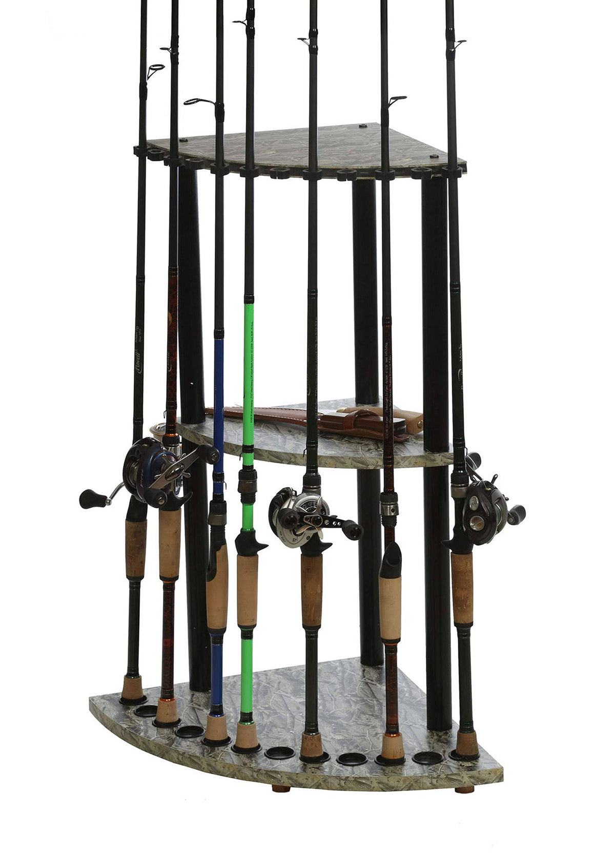 Camo Corner Rod Rack with Shelf M4532