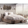 Cal King Brown Wood Storage Bed S702402