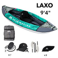 1 Person Inflatable Recreational Kayak with Carry Bag, Paddle, Fin, Pump & Safety Harness C8178