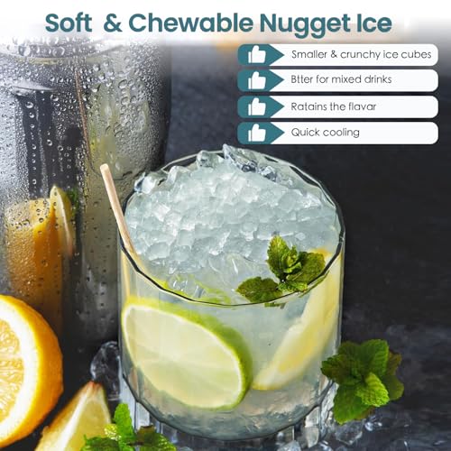 Countertop Ice Maker with Soft Chewable Pellet Ice, 34lbs/24Hrs, Portable Ice Machine with Ice Scoop, Black U9863