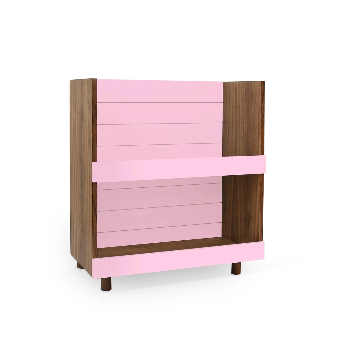 Kids Bookcase Walnut Pink A350564