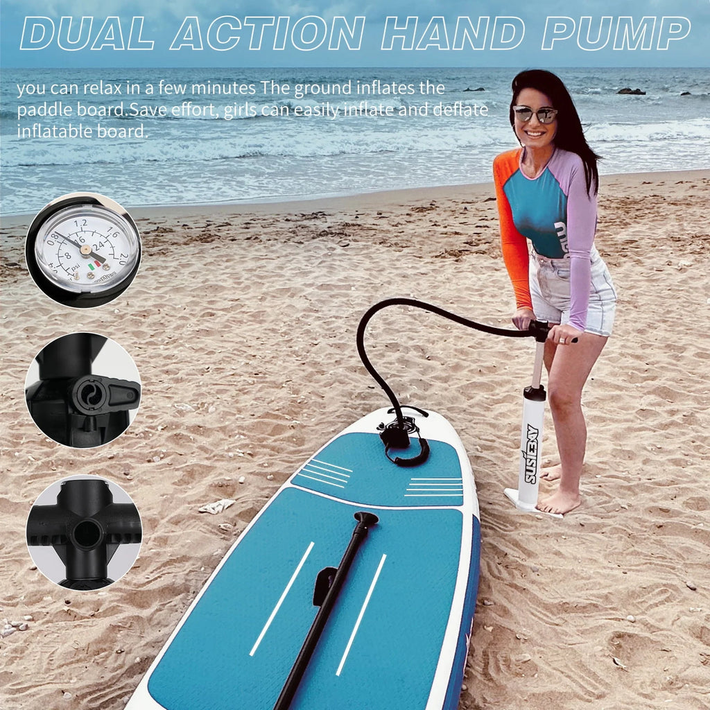 Inflatable Stand Up Paddle Board with Backpack, 10'6" 11ft Black Non-Slip Deck B21540