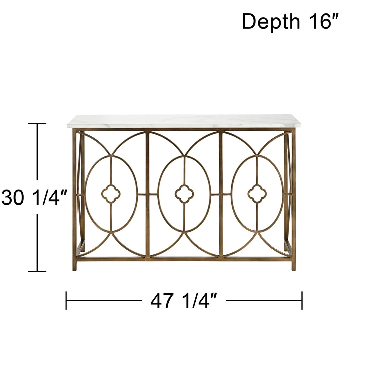 Gold White Marble Tabletop Metal Console Table A2544