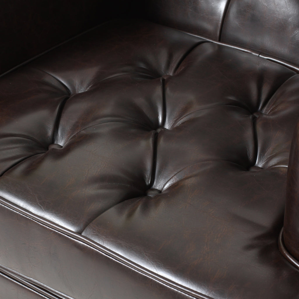 Bonded Leather Club Chair, Brown X46094