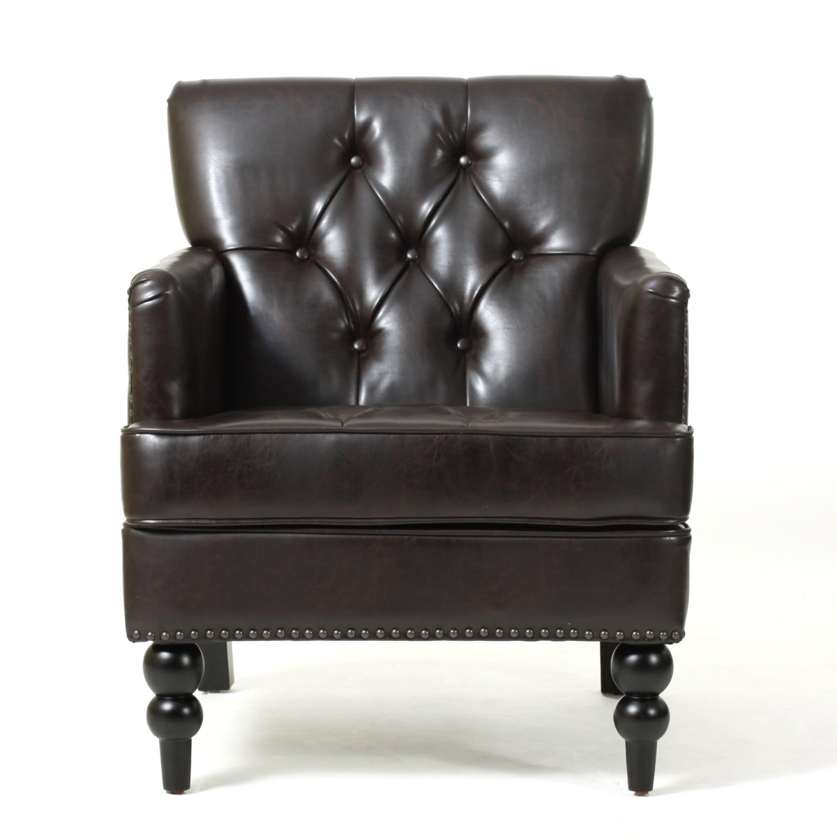 Bonded Leather Club Chair, Brown X46094