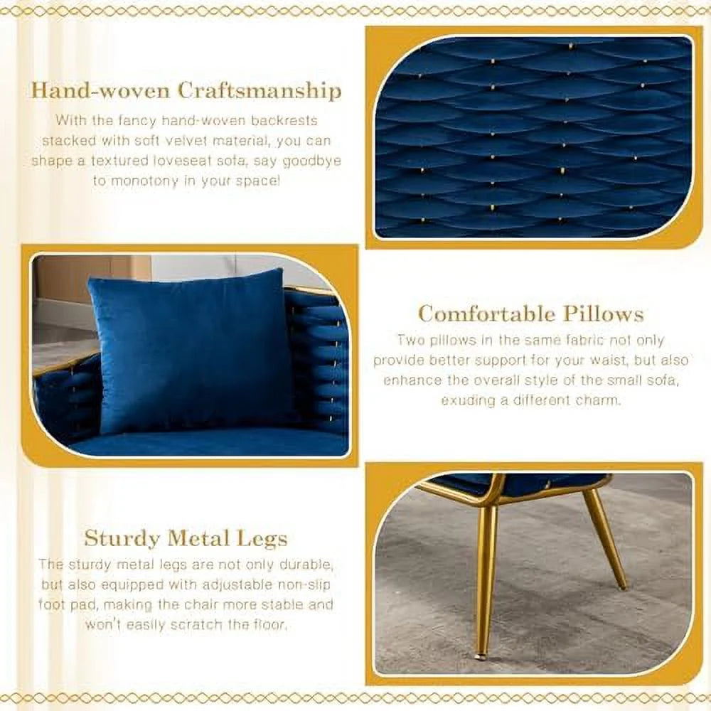 Velvet Accent Sofa Chair with 2 Pillows K480