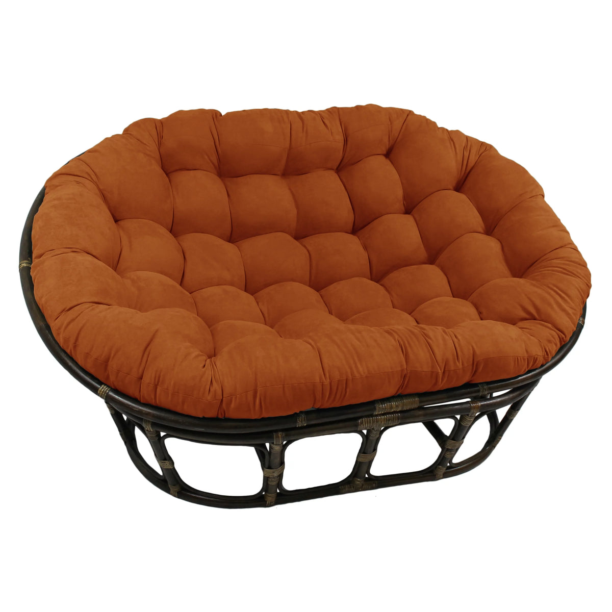 Oversize Double Papasan Chair Micro Suede Cushion Green Q8997