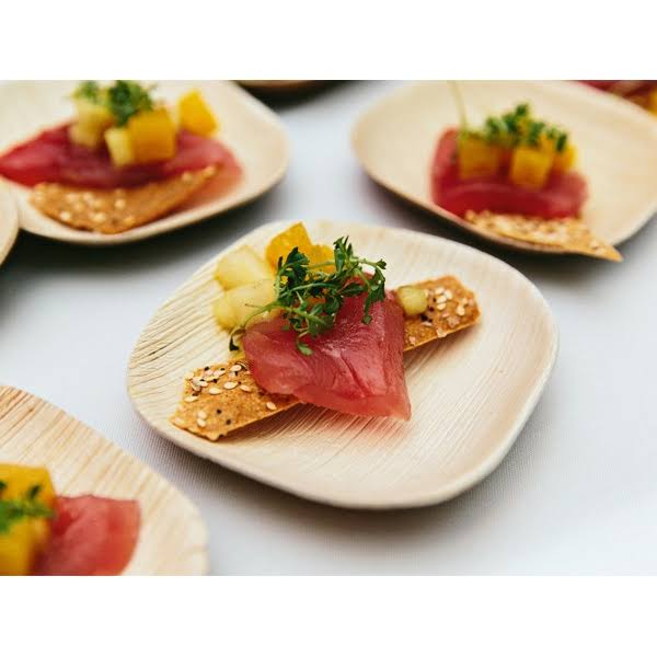 4 inch Square Palm Leaf Plate A9588