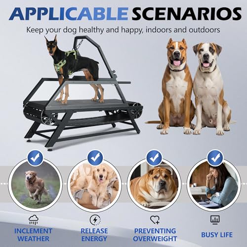 Slatmill for Dogs with Adjustable Resistance, Disc Brake & Pedometer, 300 lbs Heavy Duty G4992