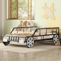 Black Race Car Bed with Rails and Wheels D553