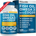 2100mg Omega 3 Fish Oil Supplements with Vitamins D3 & K2 and CoQ10 (120ct) M8836
