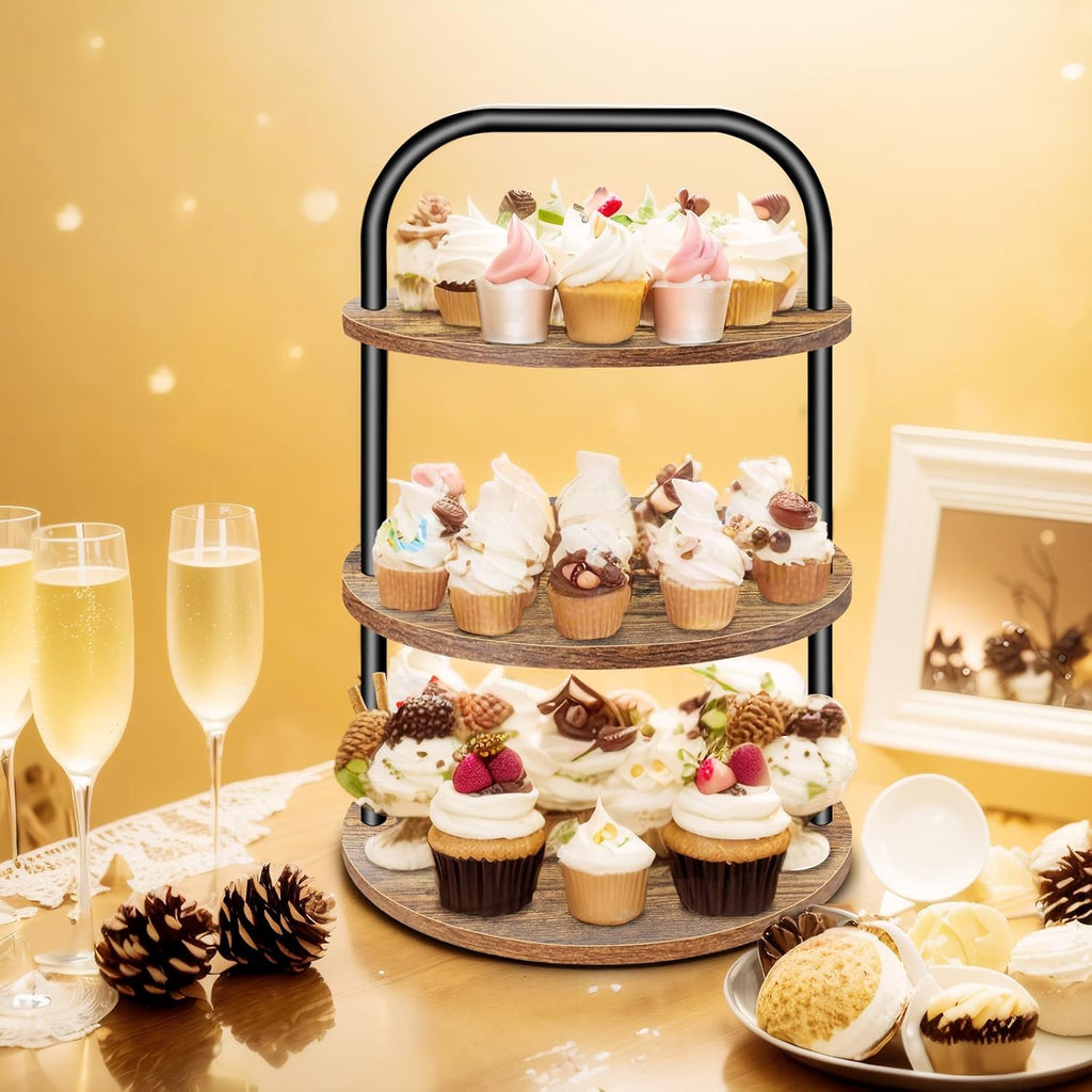 3 Tier Wooden Cupcake Stand L63644