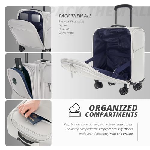 Navy 14-Inch Softside Spinner Carry On Luggage O66357