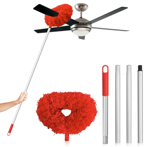 Orange Microfiber Ceiling Fan Duster with Extension Handle U20150