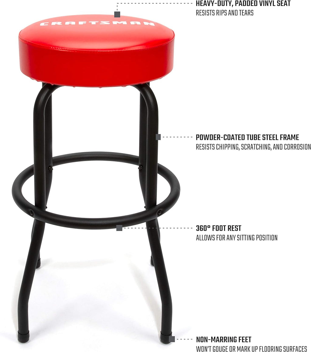 Adjustable Height Work Shop Stool, 29 to 34-inches Tall, 300-lb Capacity S955330