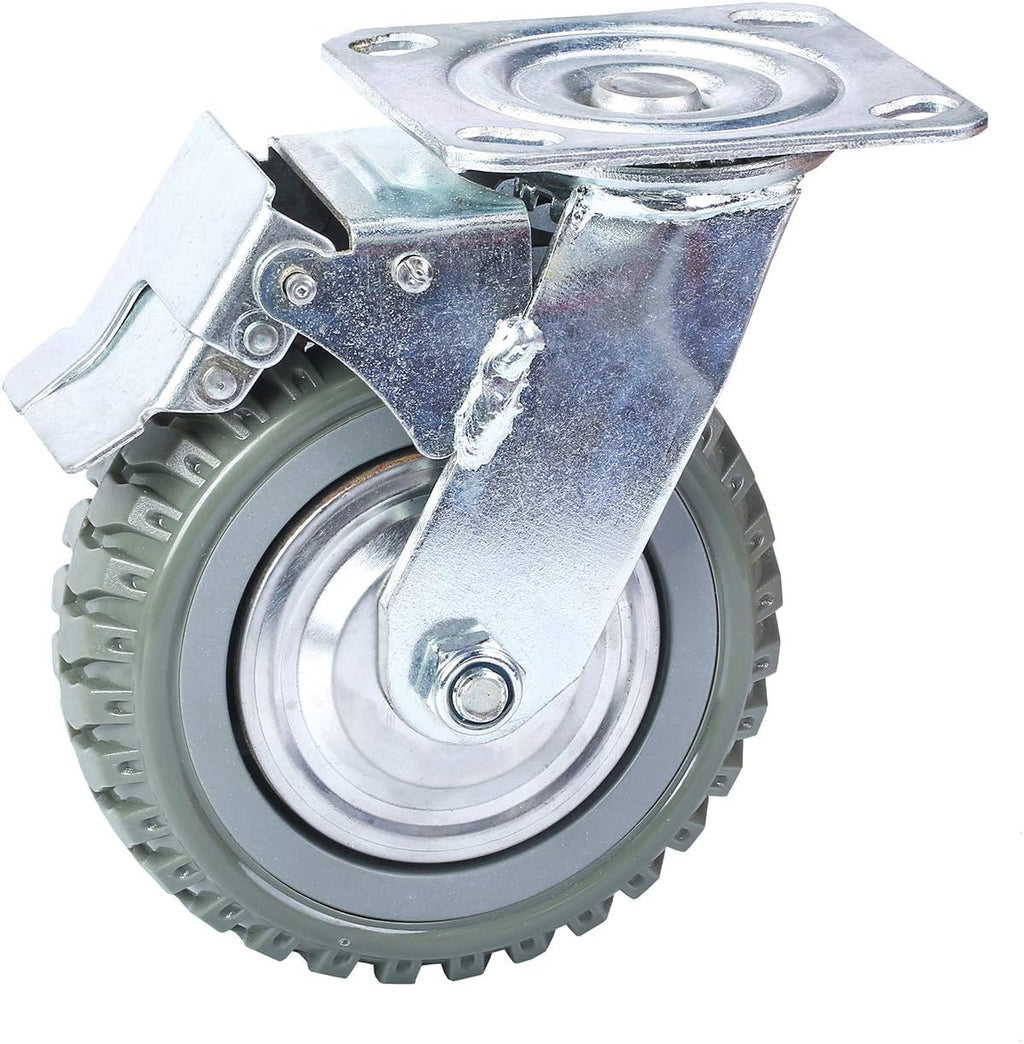 6 Inch Rubber Swivel Caster Wheels 4PCS J259021