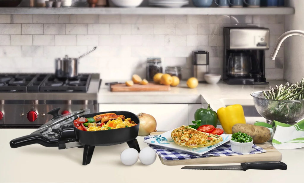 7" Electric Skillet with Glass Lid C822879