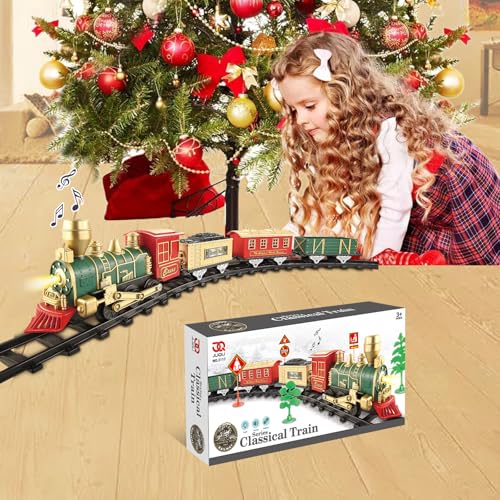 Christmas Train Set with Lights, Sounds, 3 Cars & 10 Tracks W330527
