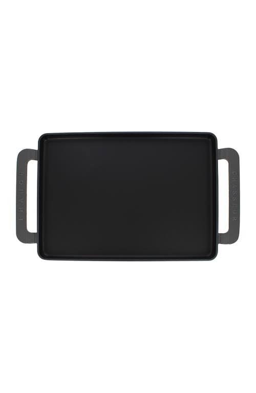 Caviar-Grey Rectangular Enameled Cast Iron Griddle R5579