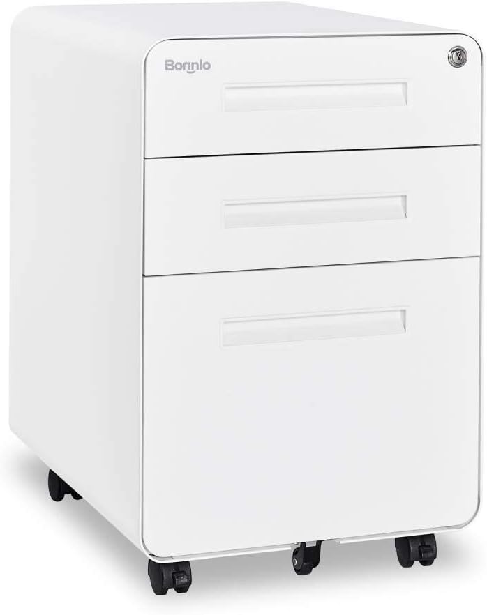 3 Drawer Rolling File Cabinet with Lock E167685