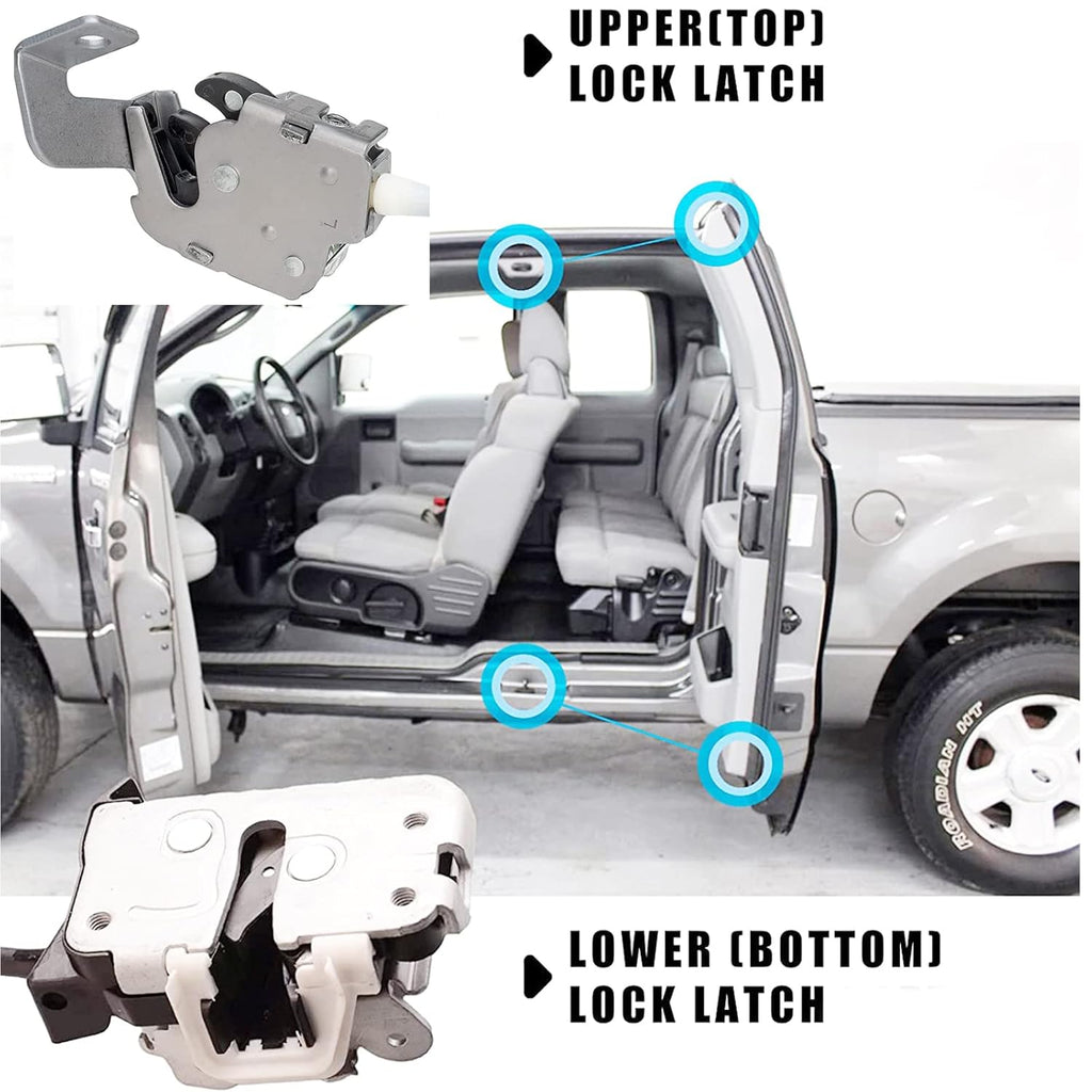 Left Driver Side Rear Door Lock Latch Cable Assembly Set for Ford F250 F350 F450 F550 Super Duty Extended Cab 1999-2007 Pack of 2 M93457