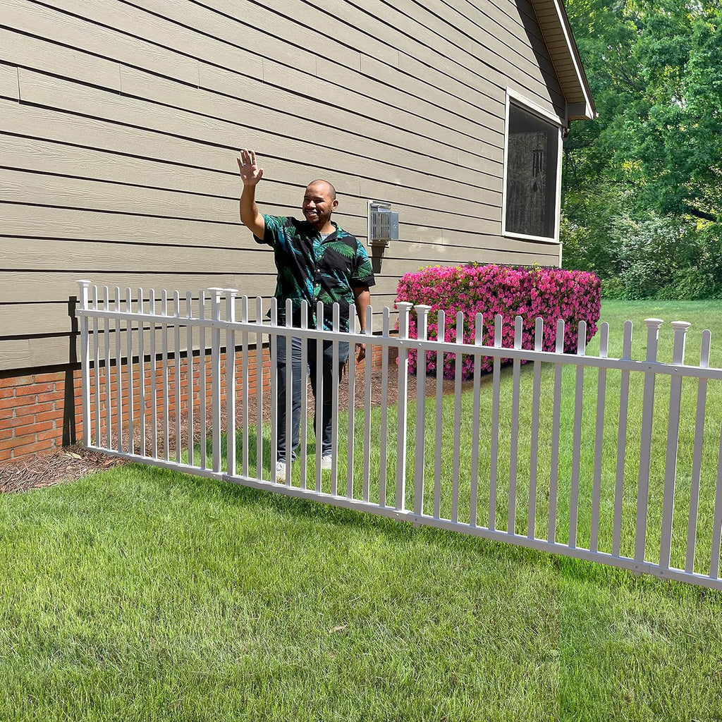 Vinyl Picket Fence 44" W x 41" H 2 Pack and White Vinyl Gate Kit 59.7" W x 41.1" H W84425