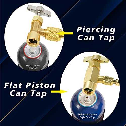 R1234YF Self-Sealing Puncture Style Refrigerant Can Tap Valve with Hose Adapters C647102